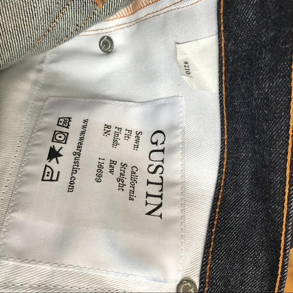 Gustin #210 pure blue Straight Selvedge Jeans 33 - Picture 5 of 5